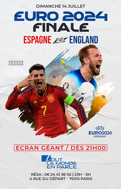 Finale EURO 2024 : ESPAGNE / ANGLETERRE sur écrans géants